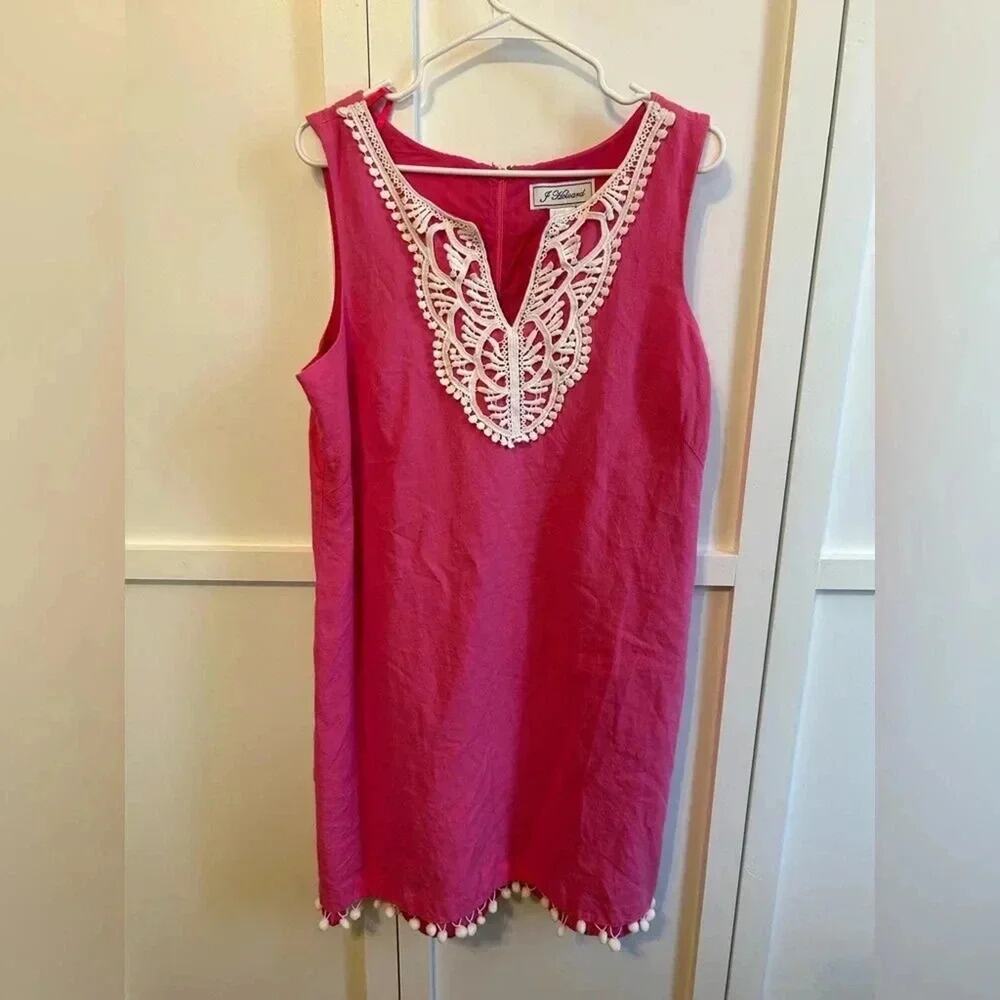 J. Howard Pink Pom and Crotchet detail Sheath Dress 14